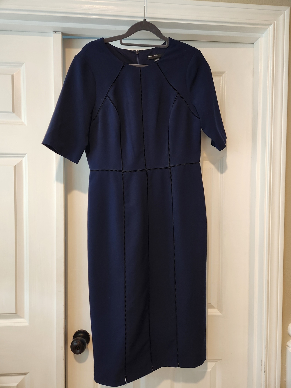 Maggy London Navy Midi Sheath Dress